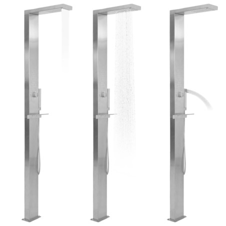 vidaXL Doccia da Giardino in Acciaio Inox Quadrata