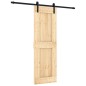 vidaXL Porta Scorrevole con Set Hardware 70x210 cm Legno Massello Pino vidaXL Porta Scorrevole con Set Hardware 70x210 cm Legno Massello Pino