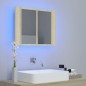 vidaXL Armadietto a Specchio con Luci LED Rovere Sonoma in Acrilico