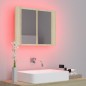 vidaXL Armadietto a Specchio con Luci LED Rovere Sonoma in Acrilico