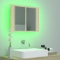vidaXL Armadietto a Specchio con Luci LED Rovere Sonoma in Acrilico