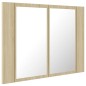 vidaXL Armadietto a Specchio con Luci LED Rovere Sonoma in Acrilico