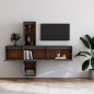 vidaXL Mobili Porta TV 5 pz Grigi in Legno Massello di Pino