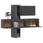 vidaXL Mobili Porta TV 5 pz Grigi in Legno Massello di Pino
