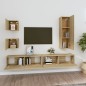 Set di Mobili Porta TV 5 pz Rovere Sonoma in Legno Multistrato Set di Mobili Porta TV 5 pz Rovere Sonoma in Legno Multistrato