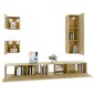 Set di Mobili Porta TV 5 pz Rovere Sonoma in Legno Multistrato Set di Mobili Porta TV 5 pz Rovere Sonoma in Legno Multistrato