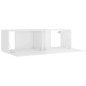 Set Mobili Porta TV 8pz Bianco Lucido in Legno Multistrato Set Mobili Porta TV 8pz Bianco Lucido in Legno Multistrato