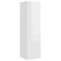 Set Mobili Porta TV 8pz Bianco Lucido in Legno Multistrato Set Mobili Porta TV 8pz Bianco Lucido in Legno Multistrato