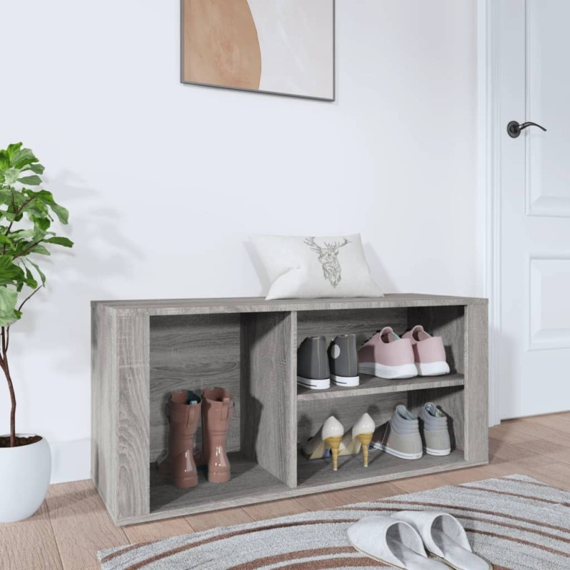 Scarpiera Grigio Sonoma 100x35x45 cm in Legno Multistrato Scarpiera Grigio Sonoma 100x35x45 cm in Legno Multistrato