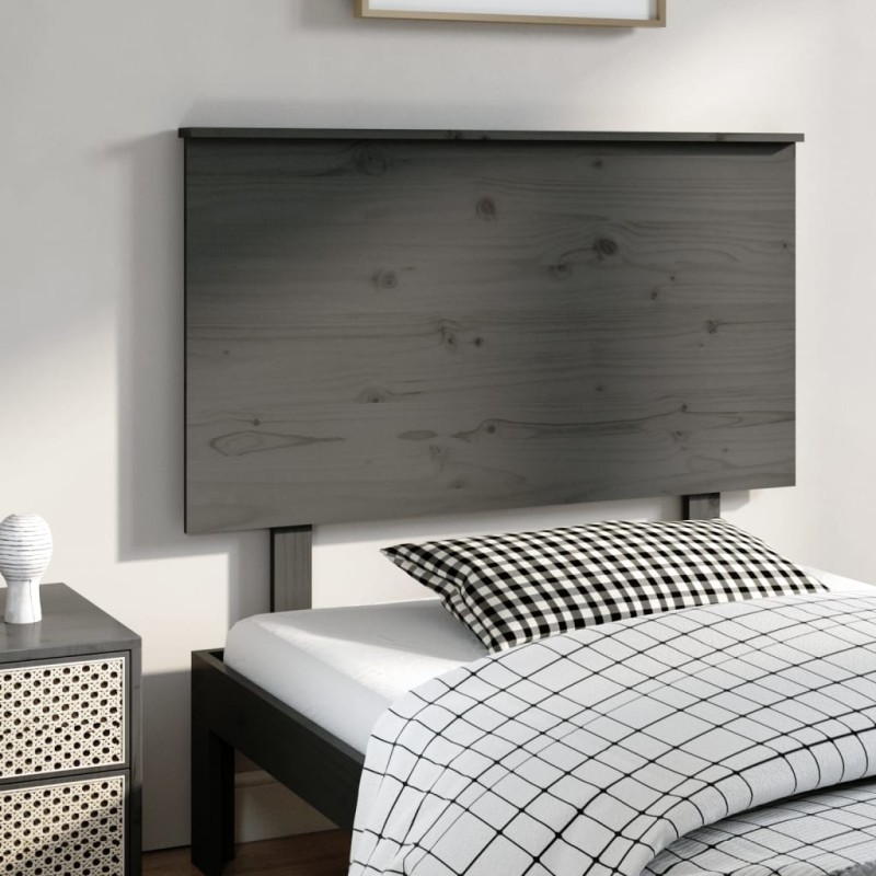 Testiera per Letto Grigia 104x6x82,5 cm Legno Massello di Pino Testiera per Letto Grigia 104x6x82,5 cm Legno Massello di Pino