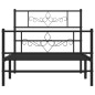 vidaXL Giroletto con Testiera e Pediera Metallo Nero 107x203 cm vidaXL Giroletto con Testiera e Pediera Metallo Nero 107x203 cm