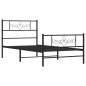 vidaXL Giroletto con Testiera e Pediera Metallo Nero 107x203 cm vidaXL Giroletto con Testiera e Pediera Metallo Nero 107x203 cm