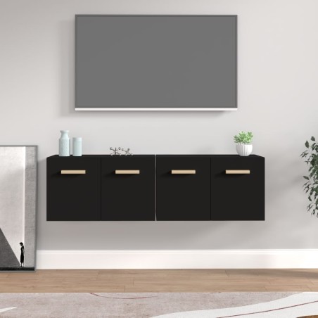 Mobili Parete 2 pz Neri 60x36,5x35 cm Legno Multistrato