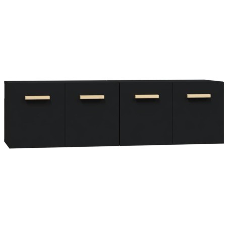 Mobili Parete 2 pz Neri 60x36,5x35 cm Legno Multistrato