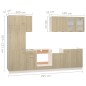 vidaXL Set Armadi da Cucina 8 pz Rovere Sonoma in Truciolato vidaXL Set Armadi da Cucina 8 pz Rovere Sonoma in Truciolato