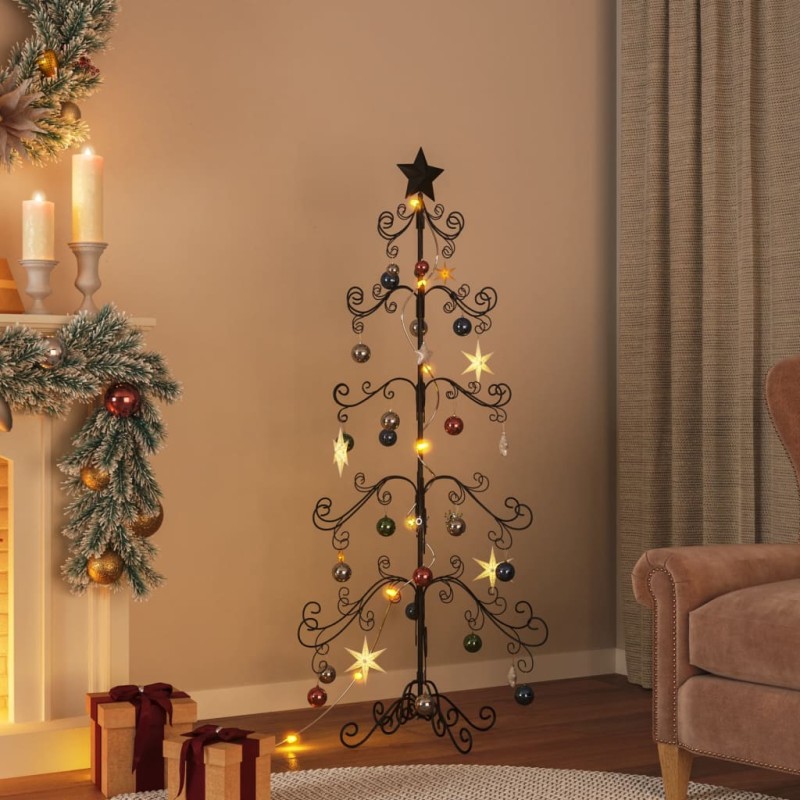 vidaXL Albero di Natale Decorativo in Metallo Nero 150 cm vidaXL Albero di Natale Decorativo in Metallo Nero 150 cm
