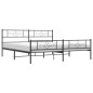 vidaXL Giroletto con Testiera e Pediera Metallo Nero 193x203 cm