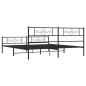 vidaXL Giroletto con Testiera e Pediera Metallo Nero 193x203 cm
