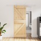 vidaXL Porta Scorrevole con Set Hardware 80x210 cm Legno Massello Pino vidaXL Porta Scorrevole con Set Hardware 80x210 cm Legno Massello Pino