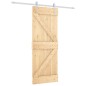 vidaXL Porta Scorrevole con Set Hardware 80x210 cm Legno Massello Pino vidaXL Porta Scorrevole con Set Hardware 80x210 cm Legno Massello Pino