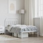 vidaXL Giroletto con Testiera Metallo Bianco 100x190 cm vidaXL Giroletto con Testiera Metallo Bianco 100x190 cm