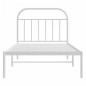 vidaXL Giroletto con Testiera Metallo Bianco 100x190 cm vidaXL Giroletto con Testiera Metallo Bianco 100x190 cm