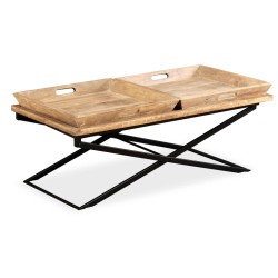 vidaXL Tavolino da Salotto in Legno Massello di Mango 110x55x42 cm 