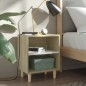 vidaXL Comodini Gambe Legno Massello 2pz Rovere Sonoma Bianco 40x30x50 vidaXL Comodini Gambe Legno Massello 2pz Rovere Sonoma Bianco 40x30x50