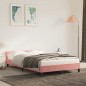 vidaXL Giroletto con Testiera Rosa 120x200 cm in Velluto vidaXL Giroletto con Testiera Rosa 120x200 cm in Velluto