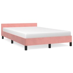 vidaXL Giroletto con Testiera Rosa 120x200 cm in Velluto