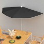 Ombrellone Semicircolare da Giardino con Palo 180x90 cm Nero Ombrellone Semicircolare da Giardino con Palo 180x90 cm Nero