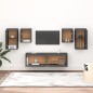 vidaXL Mobili Porta TV 6 pz Grigi in Legno Massello di Pino