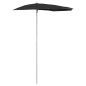 Ombrellone Semicircolare da Giardino con Palo 180x90 cm Nero Ombrellone Semicircolare da Giardino con Palo 180x90 cm Nero