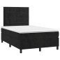 vidaXL Giroletto a Molle con Materasso Nero 120x200 cm in Velluto