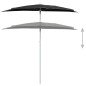 Ombrellone Semicircolare da Giardino con Palo 180x90 cm Nero Ombrellone Semicircolare da Giardino con Palo 180x90 cm Nero