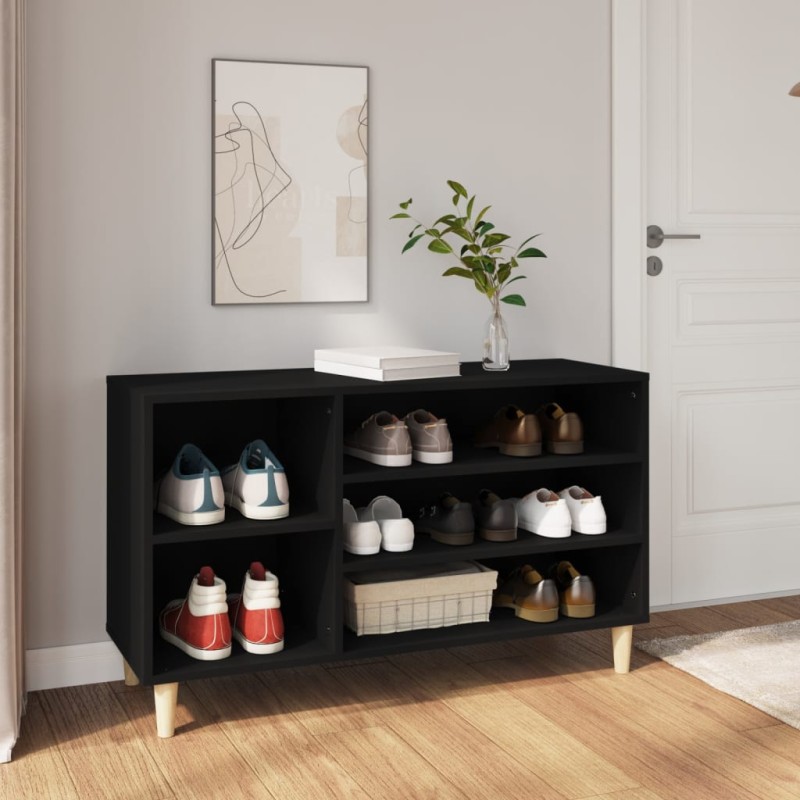 Scarpiera Nera 102x36x60 cm in Legno Multistrato Scarpiera Nera 102x36x60 cm in Legno Multistrato