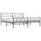 vidaXL Giroletto con Testiera e Pediera Metallo Nero 183x213 cm vidaXL Giroletto con Testiera e Pediera Metallo Nero 183x213 cm