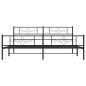 vidaXL Giroletto con Testiera e Pediera Metallo Nero 183x213 cm vidaXL Giroletto con Testiera e Pediera Metallo Nero 183x213 cm