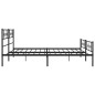 vidaXL Giroletto con Testiera e Pediera Metallo Nero 183x213 cm vidaXL Giroletto con Testiera e Pediera Metallo Nero 183x213 cm