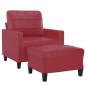 vidaXL Poltrona con Poggiapiedi Rosso Vino 60 cm in Similpelle