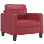 vidaXL Poltrona con Poggiapiedi Rosso Vino 60 cm in Similpelle
