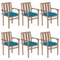 vidaXL Sedie da Giardino Impilabili con Cuscini 6 pz Massello di Teak vidaXL Sedie da Giardino Impilabili con Cuscini 6 pz Massello di Teak