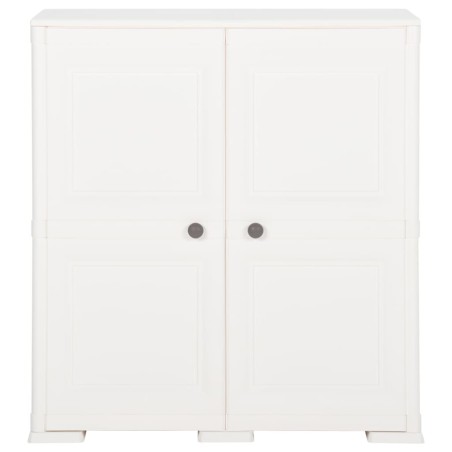Armadietto in Plastica 79x43x85,5 cm Effetto Legno Bianco
