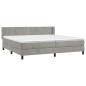 vidaXL Giroletto a Molle con Materasso Grigio Chiaro 200x200cm Velluto