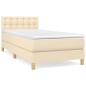 vidaXL Giroletto a Molle con Materasso Crema 90x200 cm inTessuto
