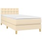vidaXL Giroletto a Molle con Materasso Crema 90x200 cm inTessuto