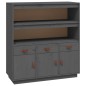 Credenza Grigia 100x40x108,5 cm in Legno Massello di Pino Credenza Grigia 100x40x108,5 cm in Legno Massello di Pino