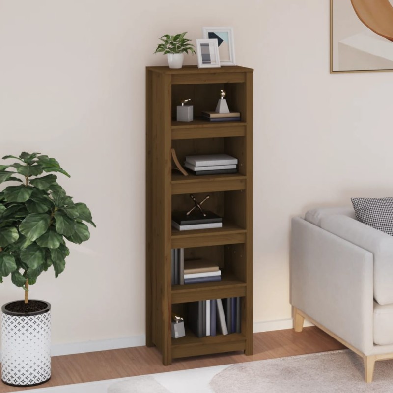 Libreria Marrone Miele 50x35x154 cm in Legno Massello di Pino Libreria Marrone Miele 50x35x154 cm in Legno Massello di Pino