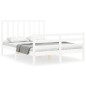 vidaXL Giroletto con Testiera Bianco Small Double Legno Massello vidaXL Giroletto con Testiera Bianco Small Double Legno Massello
