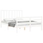 vidaXL Giroletto con Testiera Bianco Small Double Legno Massello vidaXL Giroletto con Testiera Bianco Small Double Legno Massello